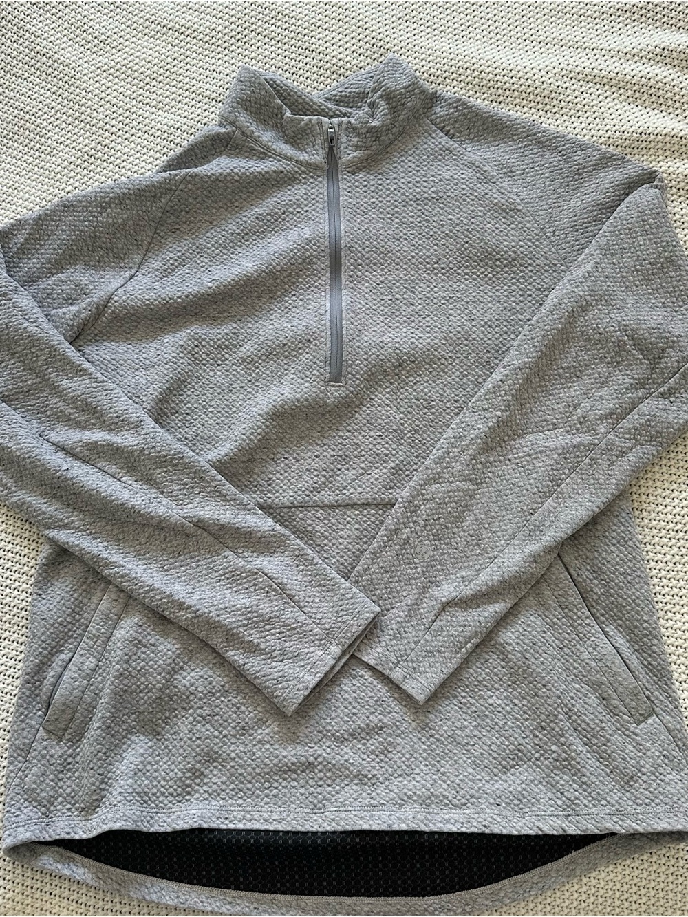 Lululemon Gray Textured Quarter Zip Pullover Jacket Men’s Large